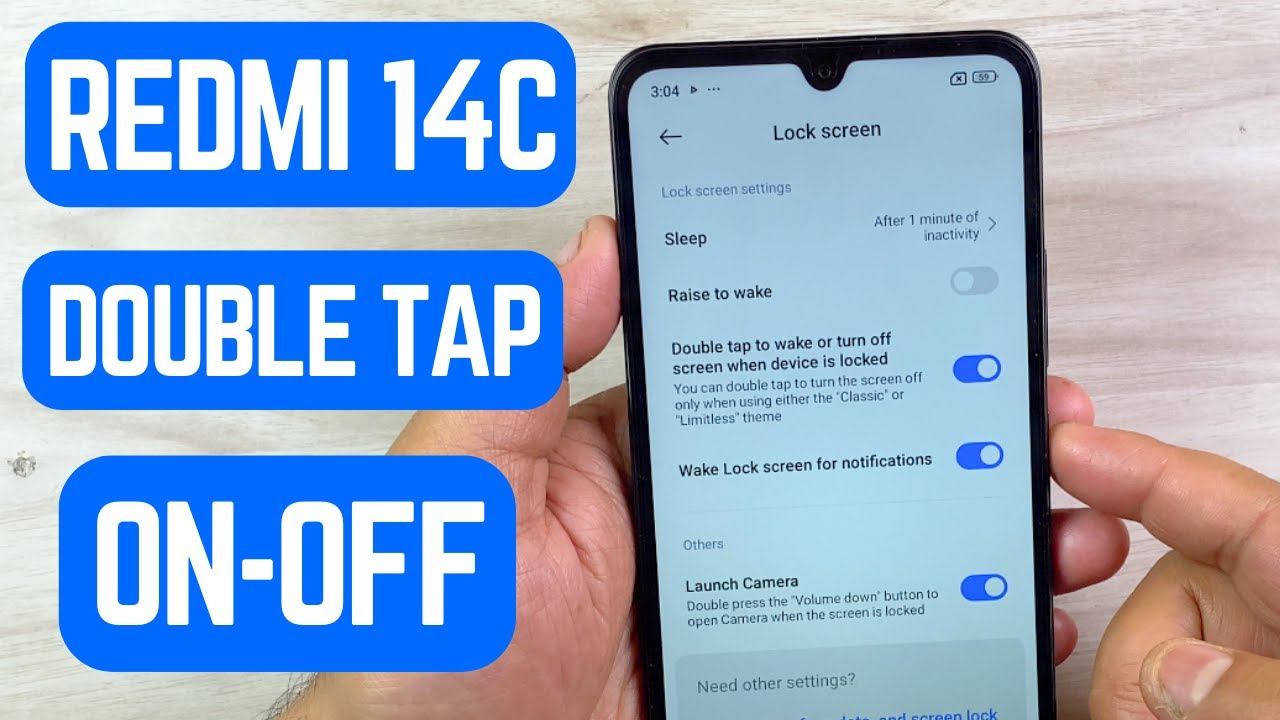 Redmi 14C Dual Tab On/Off Screen | Easy Screen On & Off Tutorial