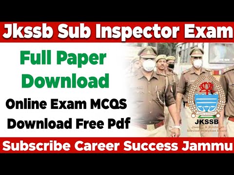 #JKSSB SUBINSPECTOR FULL PAPER  HELD TODAY | Don't Miss