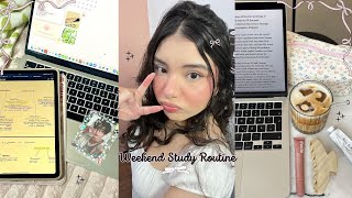 weekend study routine 🎧 prep for midterms szn, productive study sesh, tips