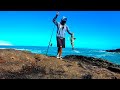 Big Fish With Blue Lure Giant Shore Fish With Rod And Lure