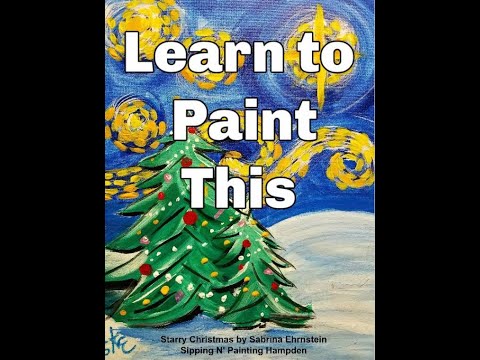 Learn to paint "Starry Christmas" with Nancy / Acrylic Class #70