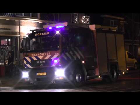 P1, Brandweer Dokkum rukt uit voor brandalarm HCR van der Meer Dokkum