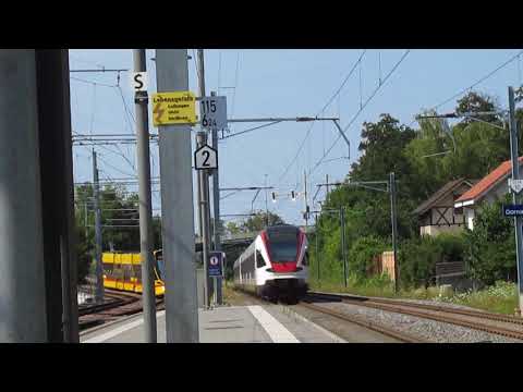 Dornach-Arlesheim: train nr. 521 013, route S3; tram nr. 163, route 10