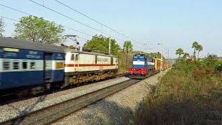 preview picture of video 'Terrific Clash of DOUBLE-DECKER and SATAVAHANA Express'