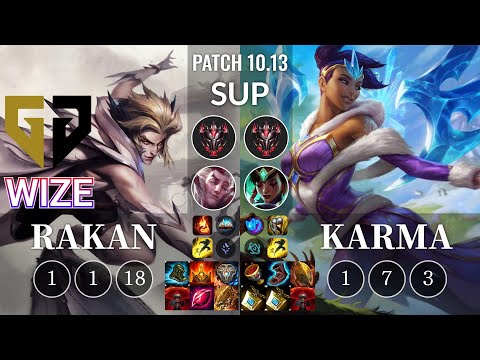 GEN Wize Rakan vs Karma Sup - KR Patch 10.13