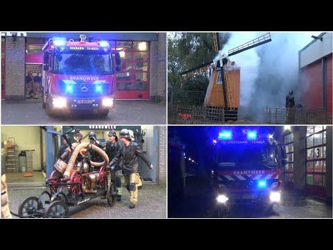 Brandweer voertuigen Geven showtje bij de ZAWA Rally in Krommenie +  Wedstrijden Deel 1
