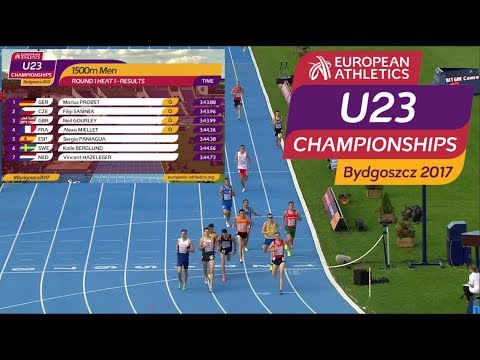 Kalle Berglund 6:a på 1500 m, kval (h1) - U23-EM - Bydgoszcz, POL - 13 juli 2017