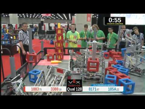 2015 VRC Tech Q128 - 1883 3388 vs 8171 185A - 60 to 91 - VEX Worlds 2015 - Technology Division