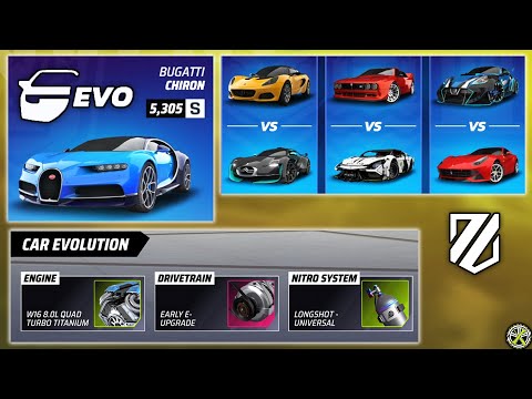 Using EVO TUNED Bugatti Chiron & NEW CARS in Gauntlet: Asphalt Legends