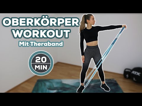 20-minute upper body workout with Theraband and without jumping | Back, shoulder, chest, and arm ...