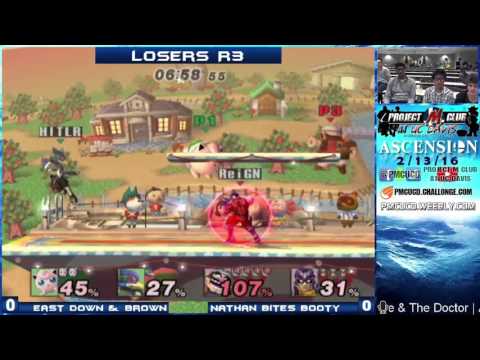 "Ascension 2/13/16" - EastDown&Brown (Jiggs/CF&Falco/Wolf) v. NathanBitesBooty (Wario&CF) - LosersR3