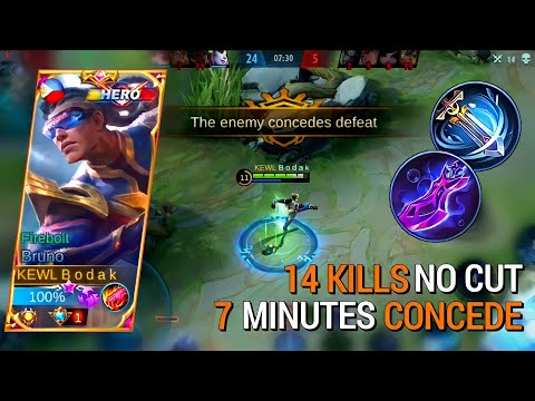 7 MINUTES CONCEDE, 14 KILLS NO CUT | TOP GLOBAL BRUNO BEST BUILD 2021 - MARKSMAN JUNGLE META