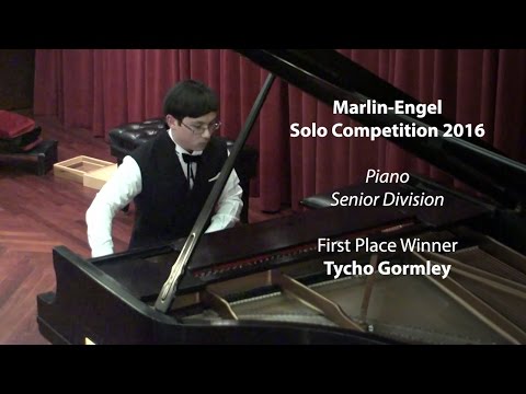 2016 Marlin-Engel Solo Competition, Piano - Senior Division Winner: Tycho Gormley