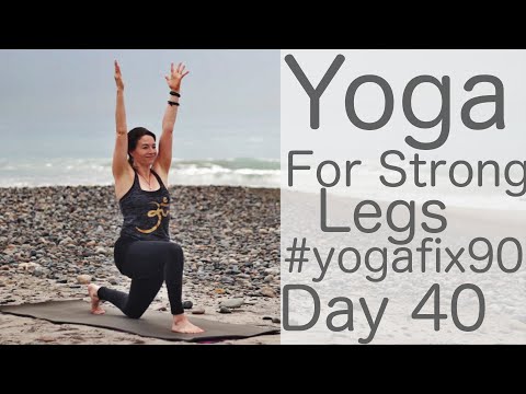 30 Minute Glowing Yoga Body Workout (Leg Strength) Day 40 Yoga Fix 90