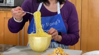 How to cook spaghetti squash perfectly!  Long strands of al dente "noodles" in the microwave or oven