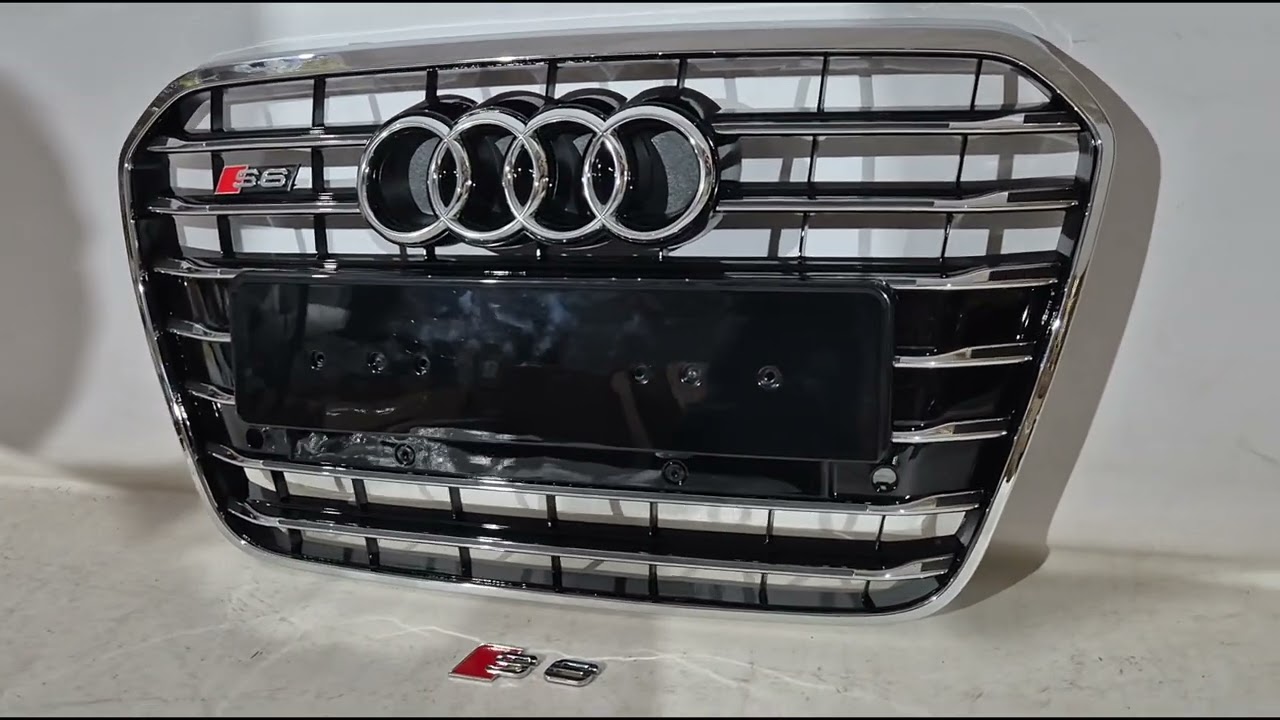 Audi A6 C7 2011–2017 Zwarte voorgrille met chromen omlijsting S-style (2011-2014) Video 1