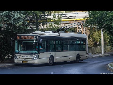 Troleibuzul Irisbus Citelis 5353 părăsind stația Străulești, pe linia 86