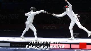 Piasecki (NOR) v Jung (KOR) Olympics 2012 Mens Epee semis