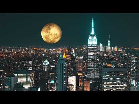 Beethoven Moonlight Sonata Supermoon over New York City For Study, Sleep, Work, Relax 10 hours HD