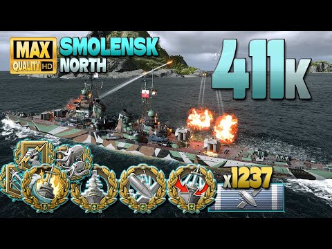 Cruiser Smolensk: Huge 411k on map North - World of Warships