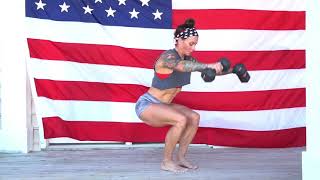 Squat Burpee with Front Raise exercise video thumbnail