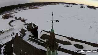 preview picture of video '1000 Islands Winter Boldt Castle and Yacht House Flyover'