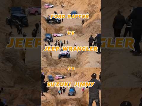 Ford Raptor Vs Jeep Wrangler Vs Suzuki Jimny Hill Climb Test. #offroad #shorts #hillclimbracing