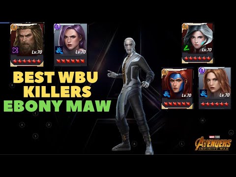 Top 5 Easiest Clears VS Ebony Maw Stage 50 World Boss Ultimate (WBU) - Marvel Future Fight