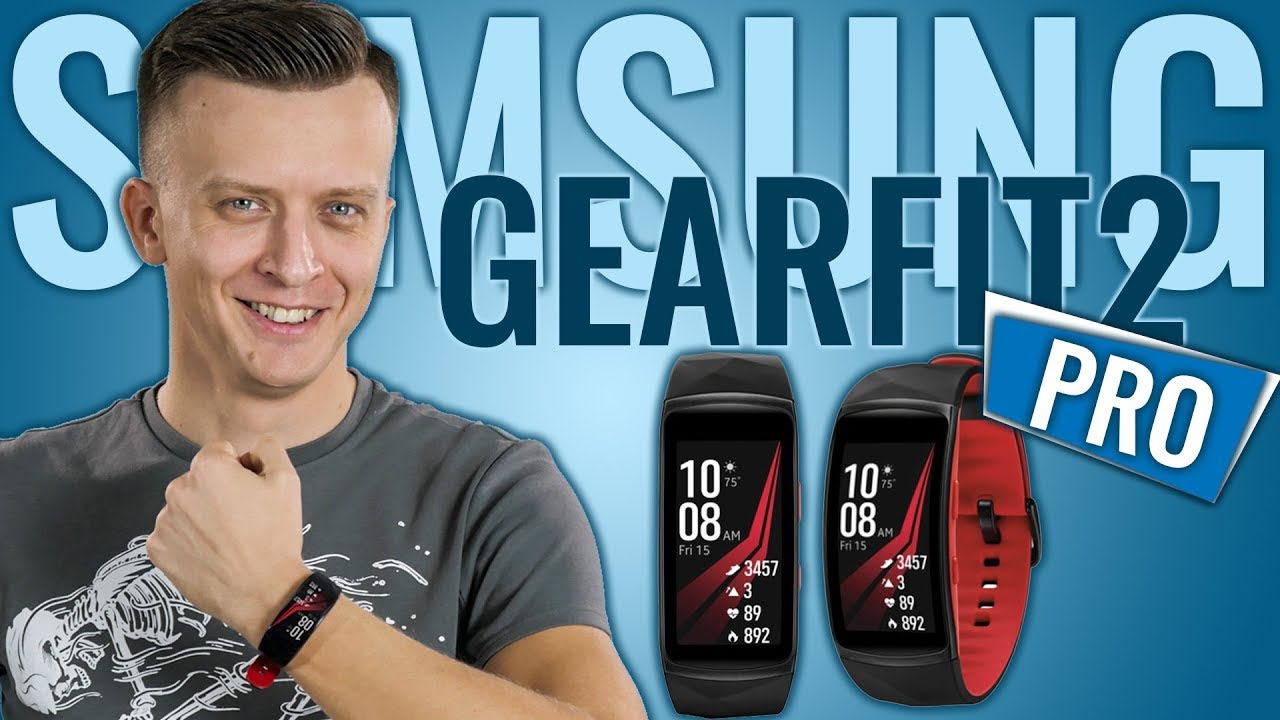 Умный браслет Samsung Gear Fit 2 Pro, черно-красный (S)