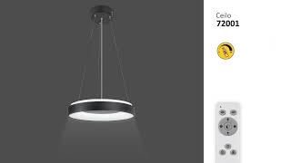 CEILO závesné svietidlo čierne s diaľkovým ovládačom LED/38W/CCT, výška: 130cm