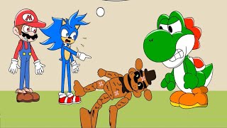 Sonic Super Mario vs Bowser . fnaf animation Yoshi - five night at freddy anime