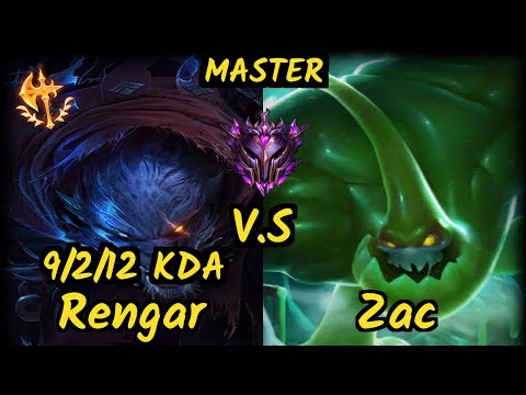 Peanut (RENGAR) vs ZAC - 9/2/12 KDA JUNGLE GAMEPLAY - KR Ranked MASTER