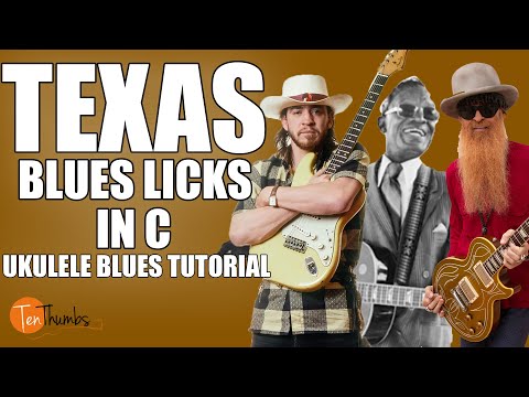 How to play Blues Solos on Ukulele - Texas Blues Licks in C - Blues Ukulele Tutorial