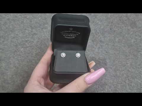 0.35ct H/SI Diamond Stud Halo Earrings Set In 18ct White Gold