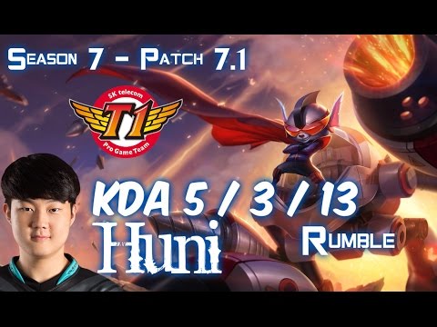 SKT T1 Huni RUMBLE vs POPPY Top - Patch 7.1 KR Ranked