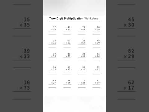 Multiplication Worksheets 2 Digit