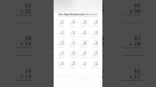 2 digit multiplication worksheet #viral #maths #multiplication #trending #mathstricks #shortsfeed