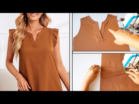 Sewing a collar is very fast and beautiful in this way, sewing tips and tricks