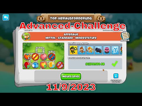 BTD 6 Top Herausforderung 11.09.2023 | bloonstd6 - Advanced Challenge  -  Beat the infinite regrow