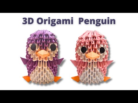 How To Make 3D Origami Penguin | Modular Origami Penguin | Step By Step Tutorial
