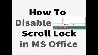 How to disable Scroll Lock in Excel 2013 / Laptop || Turn off Scroll Lock