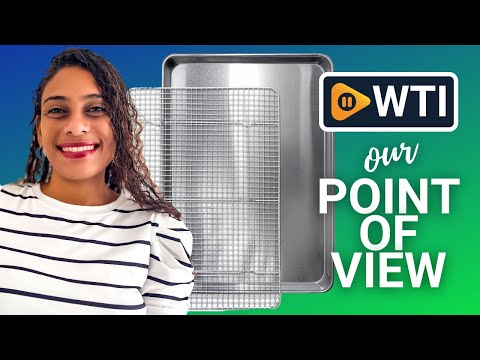 Commercial Quality Cookie Sheet and Rack - Aluminum Half Sheet Baking Pan and Stainless Steel Cooling Rack Set 13x18 Rust & Warp Resistant - WTI product video review