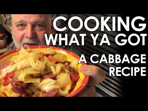 Cooking What You Have On Hand - Fried Cabbage and Sausage Recipe || Black Gumbo