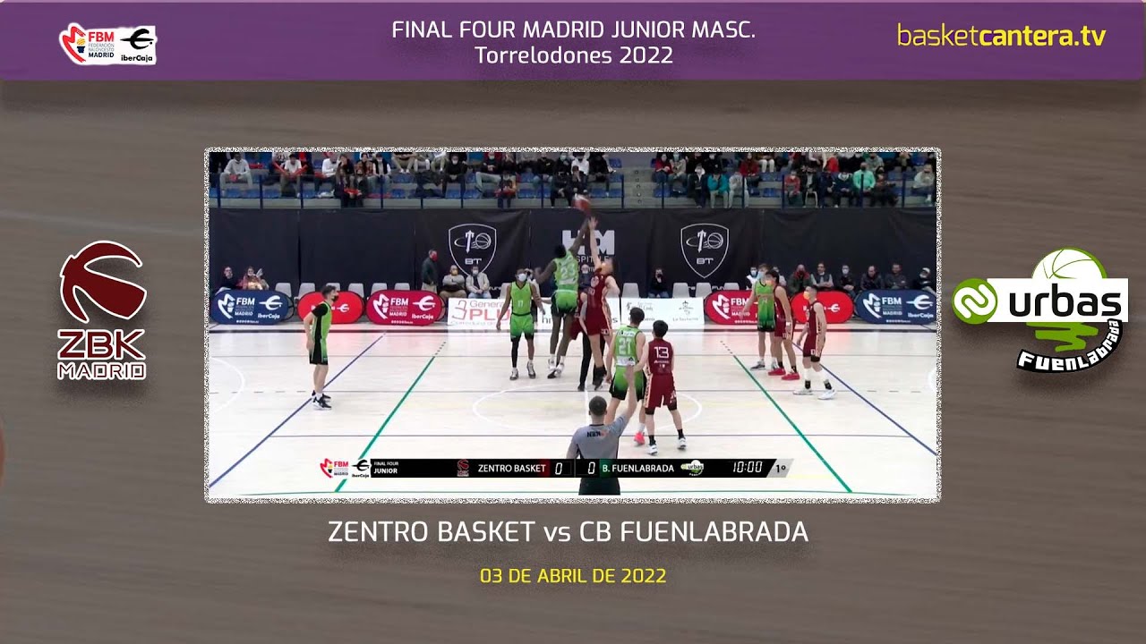 F4 Junior ZENTRO BASKET vs B. FUENLABRADA.- Semifinal F4 Junior Masc. Madrid 2022 #BasketCantera.TV