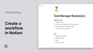  - Notion 101: Plan workflows