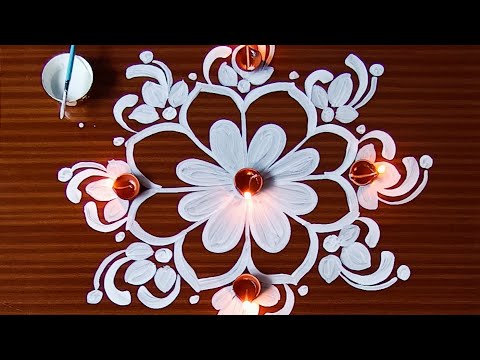 Simple and beautiful round alpona for diwali/diwali rangoli design 2025/diwali special rangoli