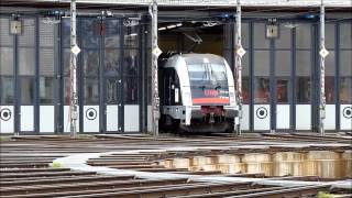 preview picture of video 'ÖBB 1216 world record 357 km/h + SŽ 541 MAMMUT, Heizhaus Villach Westbahnhof, 25-4-2012'