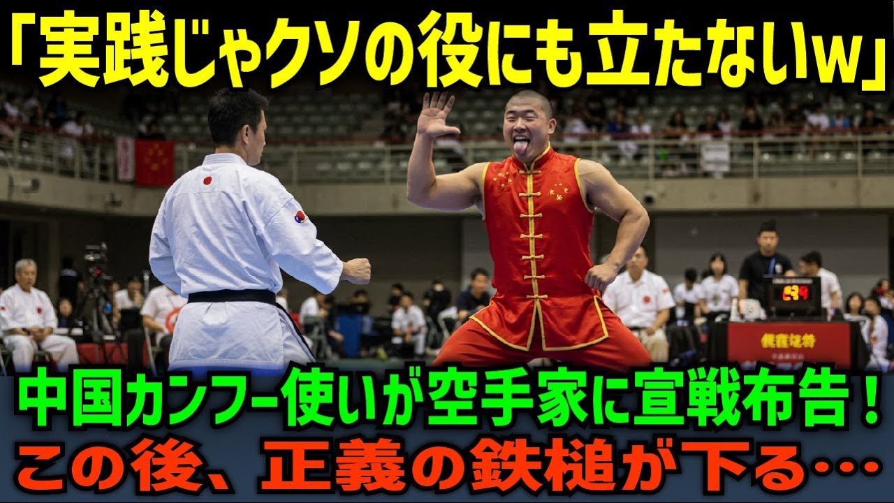 【海外の反応】「空手なんか型ばっかで使えねぇよw」中国武術家が暴言連発！しかし最後に立っていたのは…