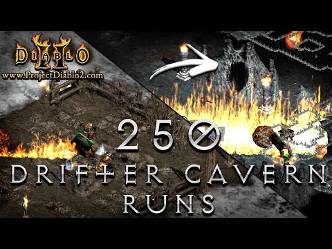 250 Drifter Cavern runs - Project Diablo 2 Fire Druid edition - 1 godly high rune drop!!!