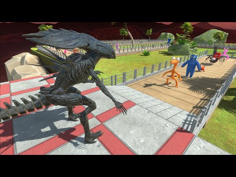 XENOMORHP VS AVENGERS  DEATH RUN - Animal Revolt Battle Simulator